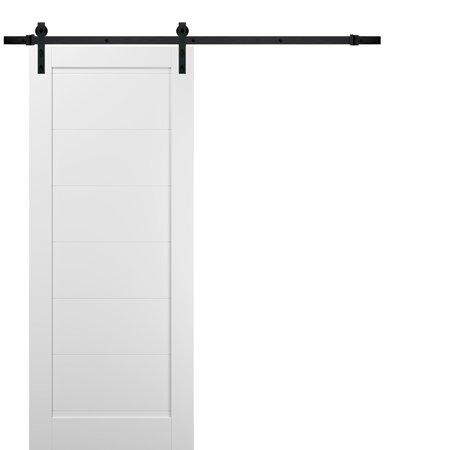 SARTODOORS Barn Interior Door, 42" x 80", White QUADRO4115BD-B-WS-42